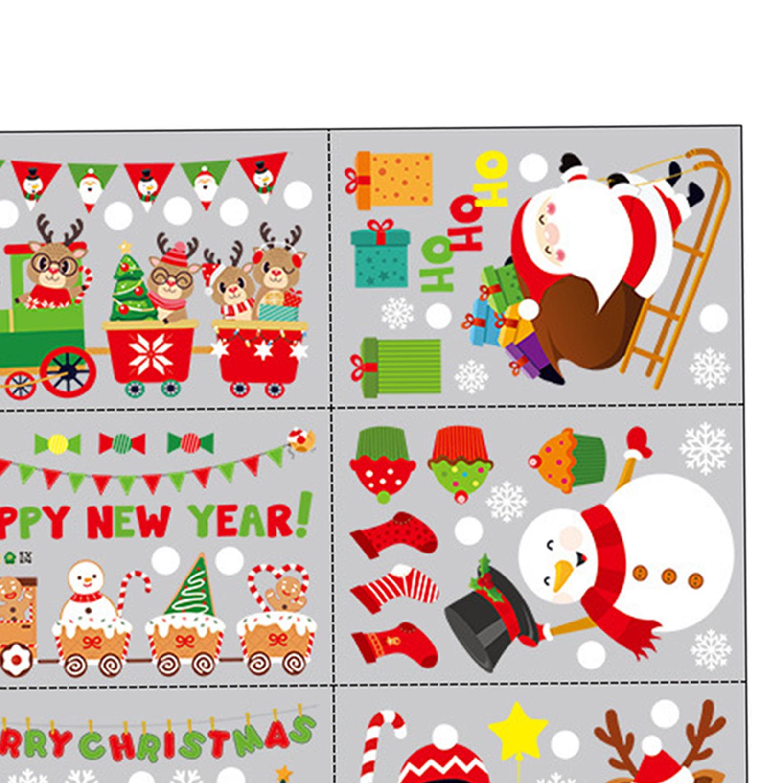 2xChristmas Decorations Stickers Snowflakes Window Clings Winter Party 021