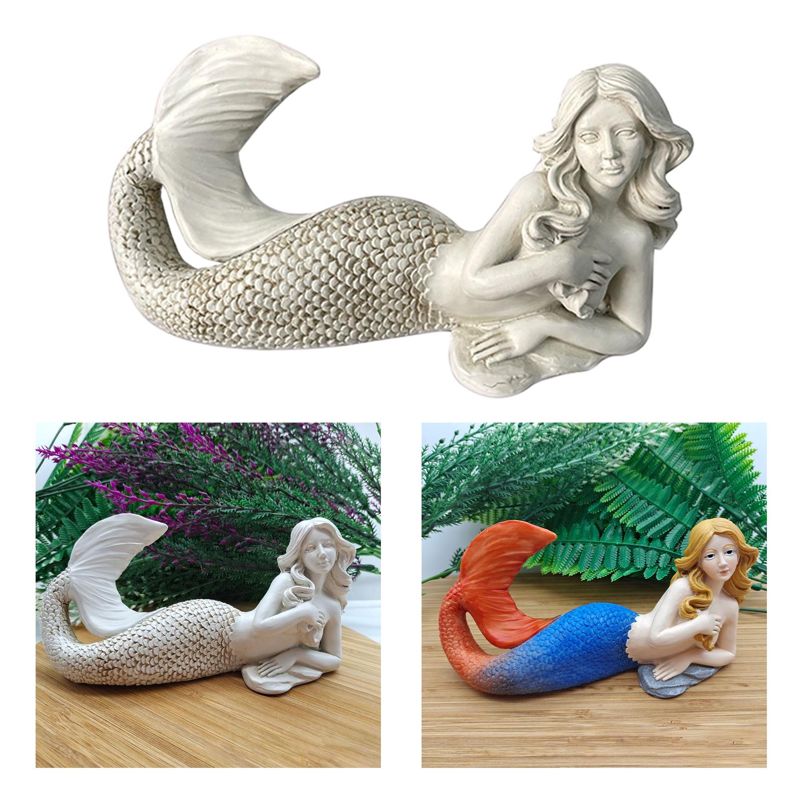 Creative Mermaid Figurines Ornament Sculpture for Bedroom Xmas Birthday