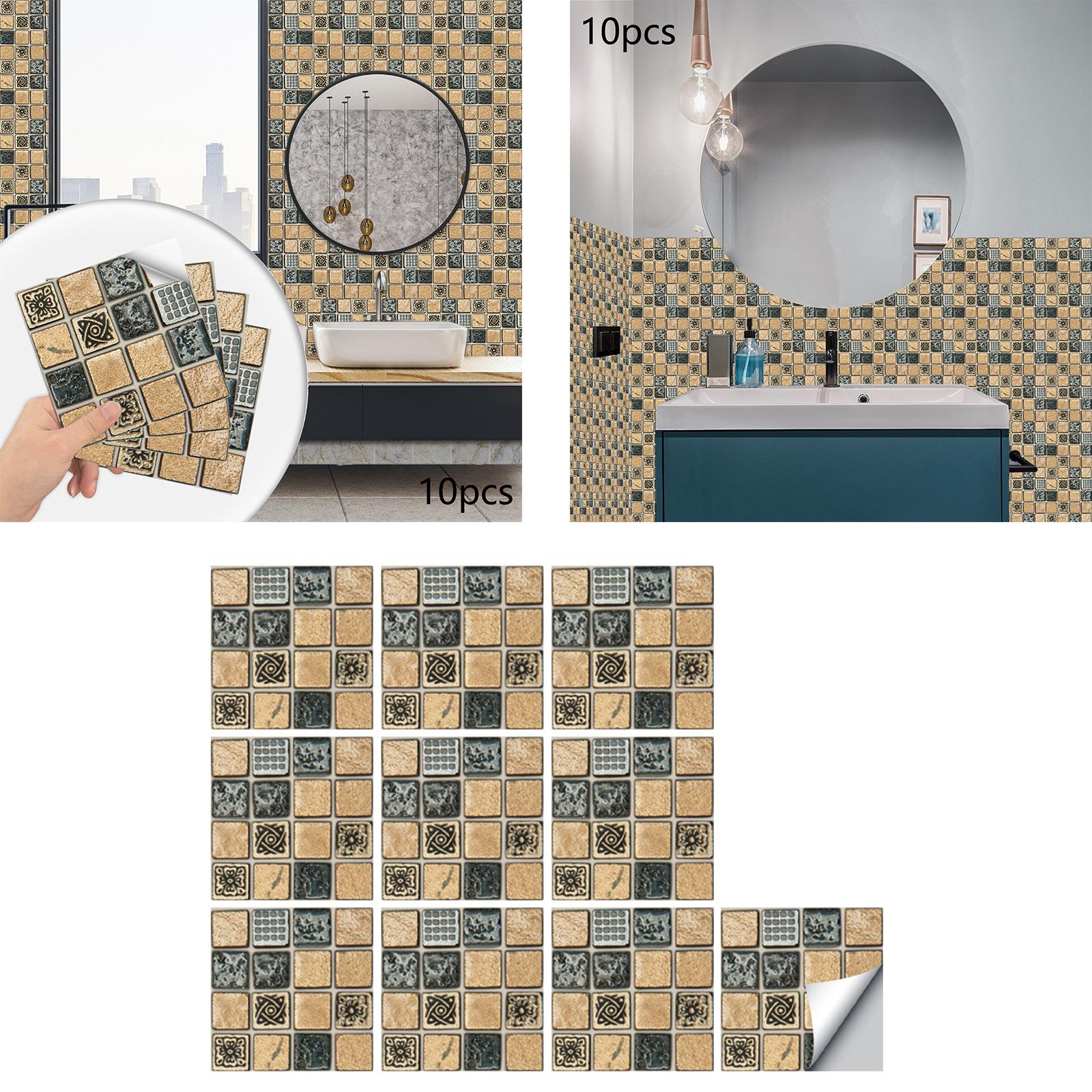 Wall Tile Sticker Wall Panel Backsplash Tiles Bathroom Kitchen Home Decor B 15x15cm 