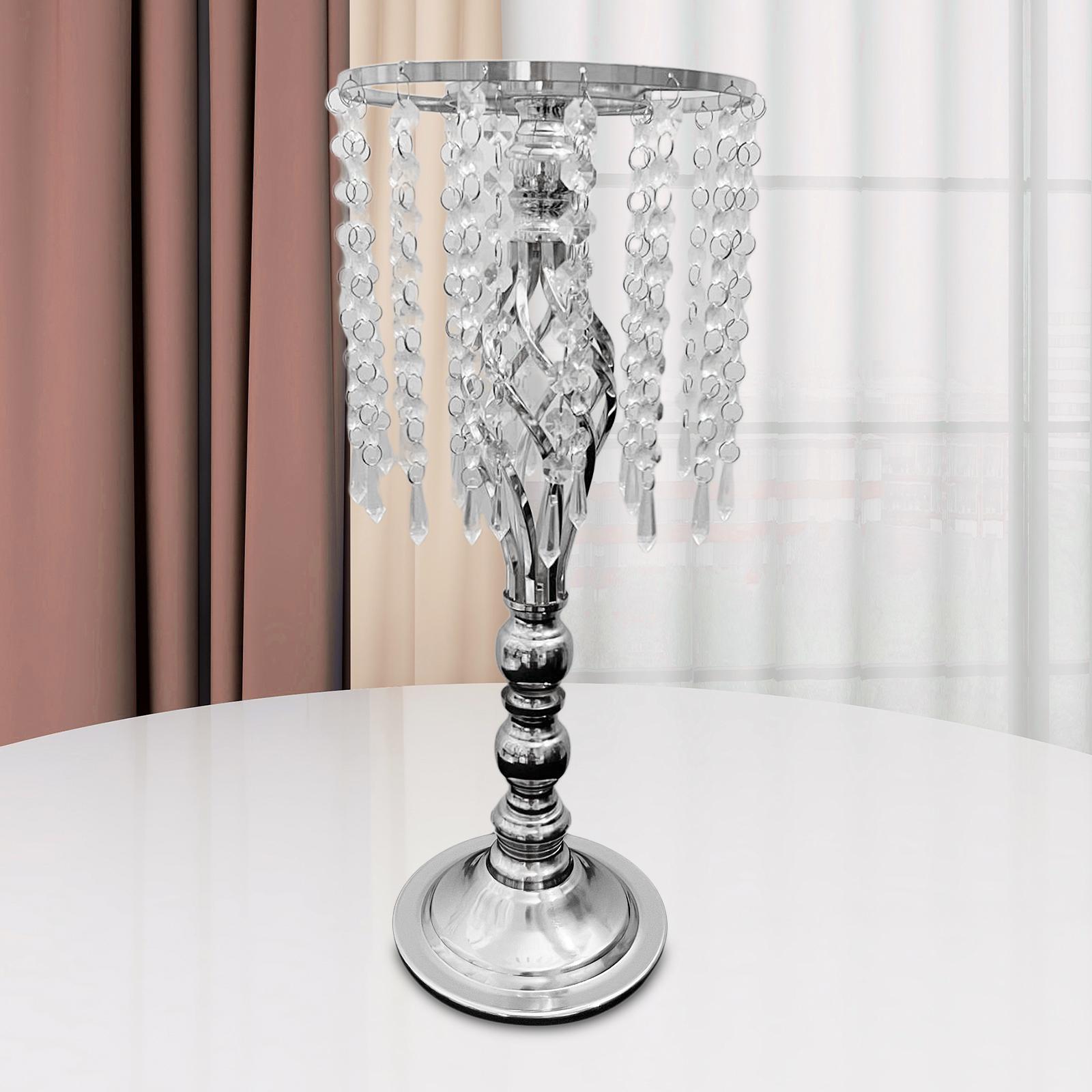 Crystal Candle Holder Candlesticks for Wedding Event Silver 7.87x19.29in