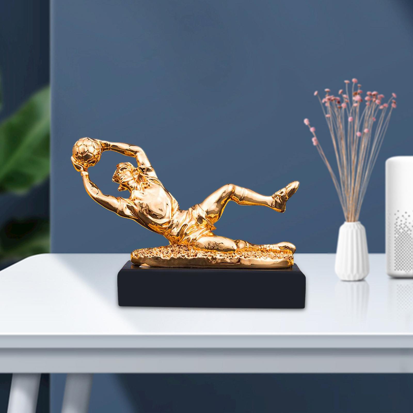 Goalkeeper Trophy Football Award Fan Supplies Goalie Figurine Statue Copper