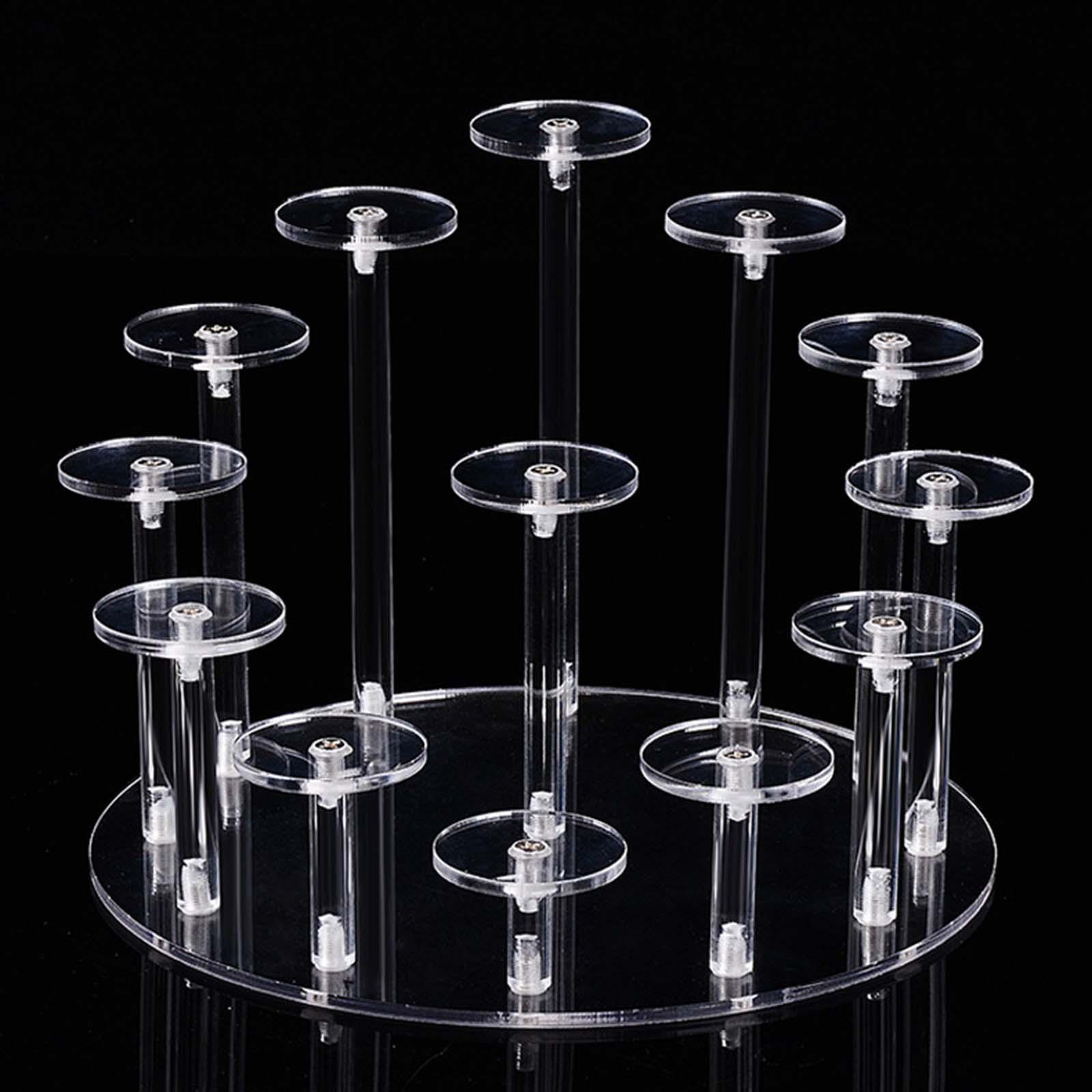 Round Acrylic Display Stand Tower Rings Organizer Holder for Perfume Showcase