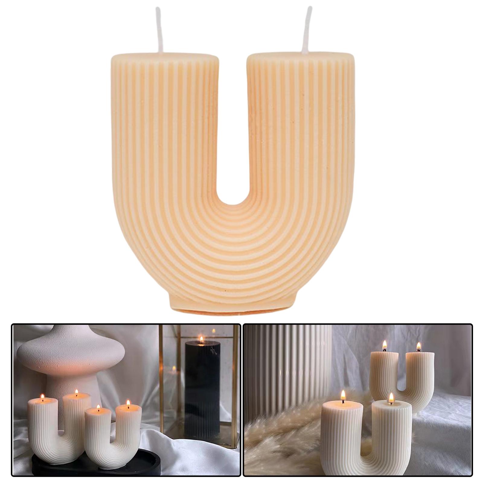 Geometric Scented Candles U Shaped Home Decorative Soy Wax Candle yellow