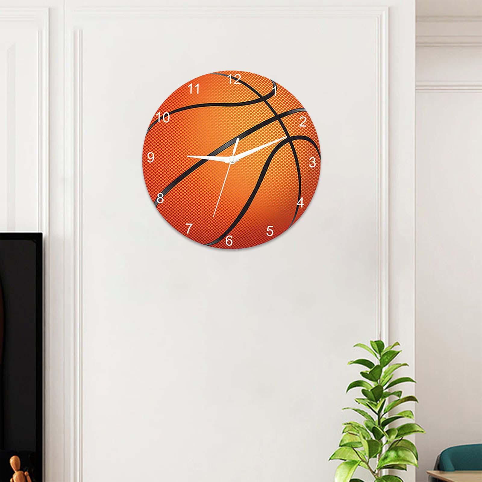 Round Wall Clock Non Ticking Home Silent Living Room Hanging Clocks
