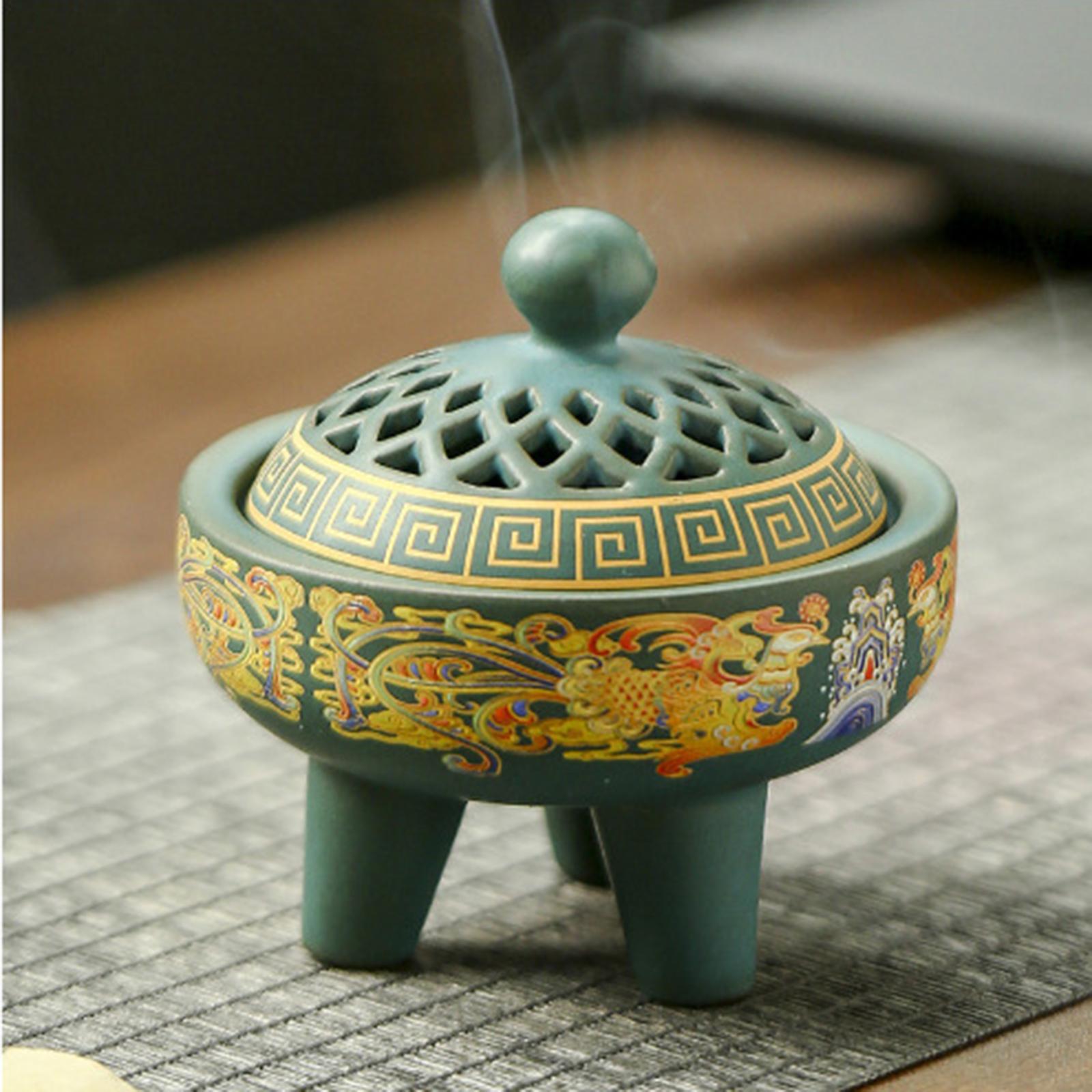 Ceramic Incense Burner Incense Holder Creative Ornaments for Tea House Green