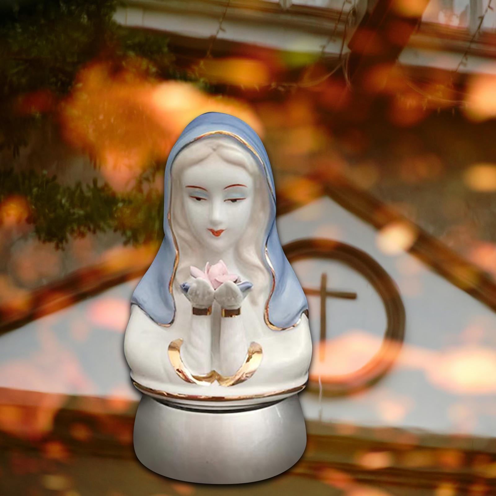 Elegant Virgin Mary Sculpture Figurine Light Crafts Lantern Night Light