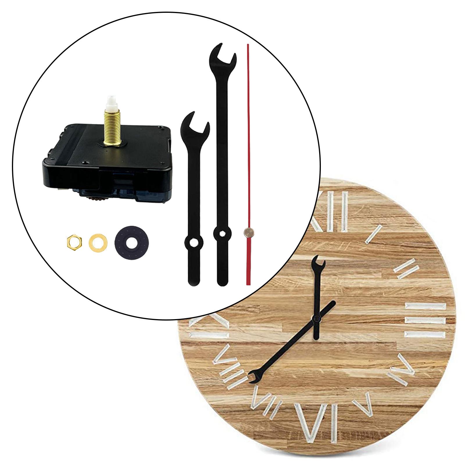 Wall Clock Movement Mechanism High Torque Kit for DIY Replacement Parts 28mm Shaft Black Red