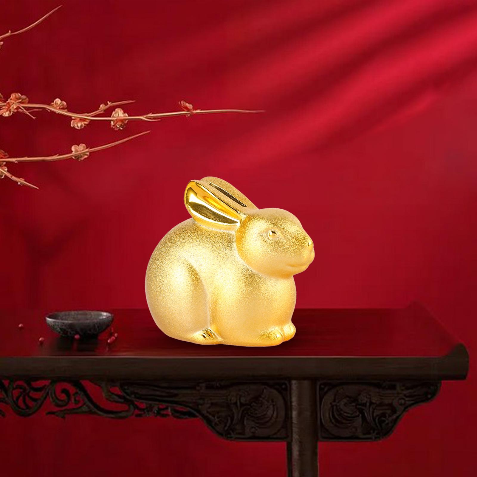 Rabbit Piggy Bank Bunny Figures Money Box for New Years Gifts Boys and Girls 11cmx7cmx9cm