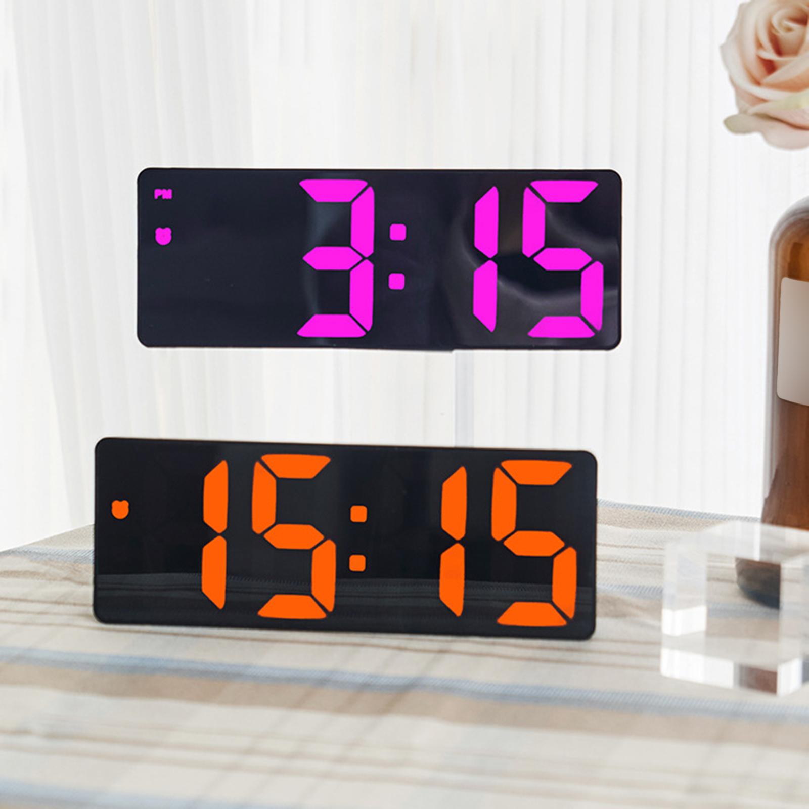 Digital Wall Clock Desk LED Desktop Alarm Clock for Living Room Adult Office Blue