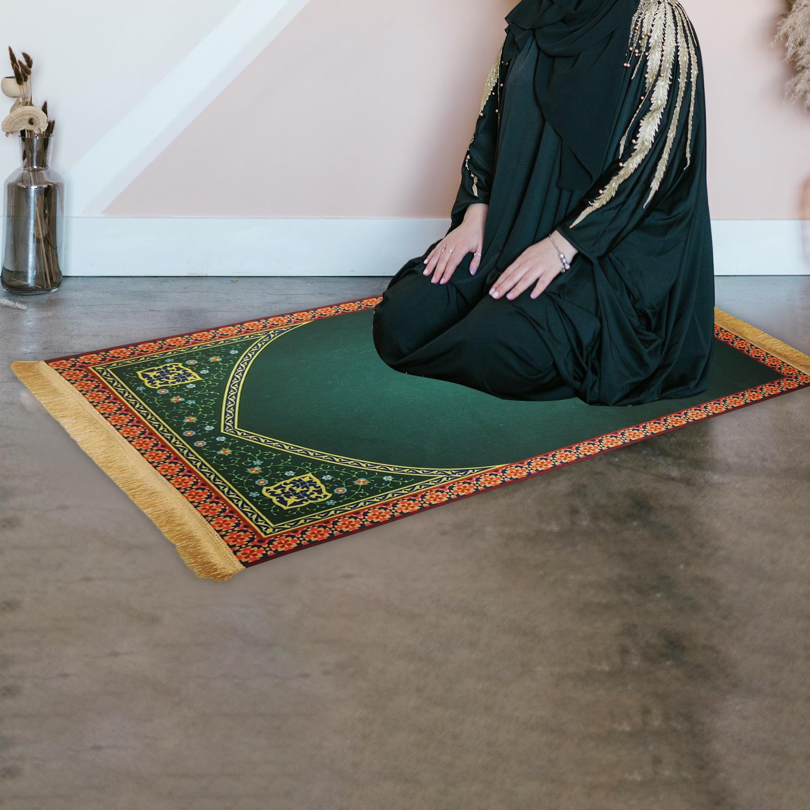 Eid Praying Rug Soft for Knees and Forehead Prayer Rug Carpet 65cmx110cm Style D