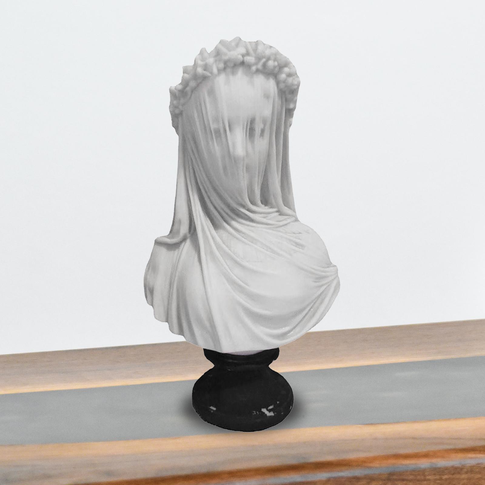 Veiled Lady Bust Statue Housewarming Gift Stylish for Desktop Home Bookshelf