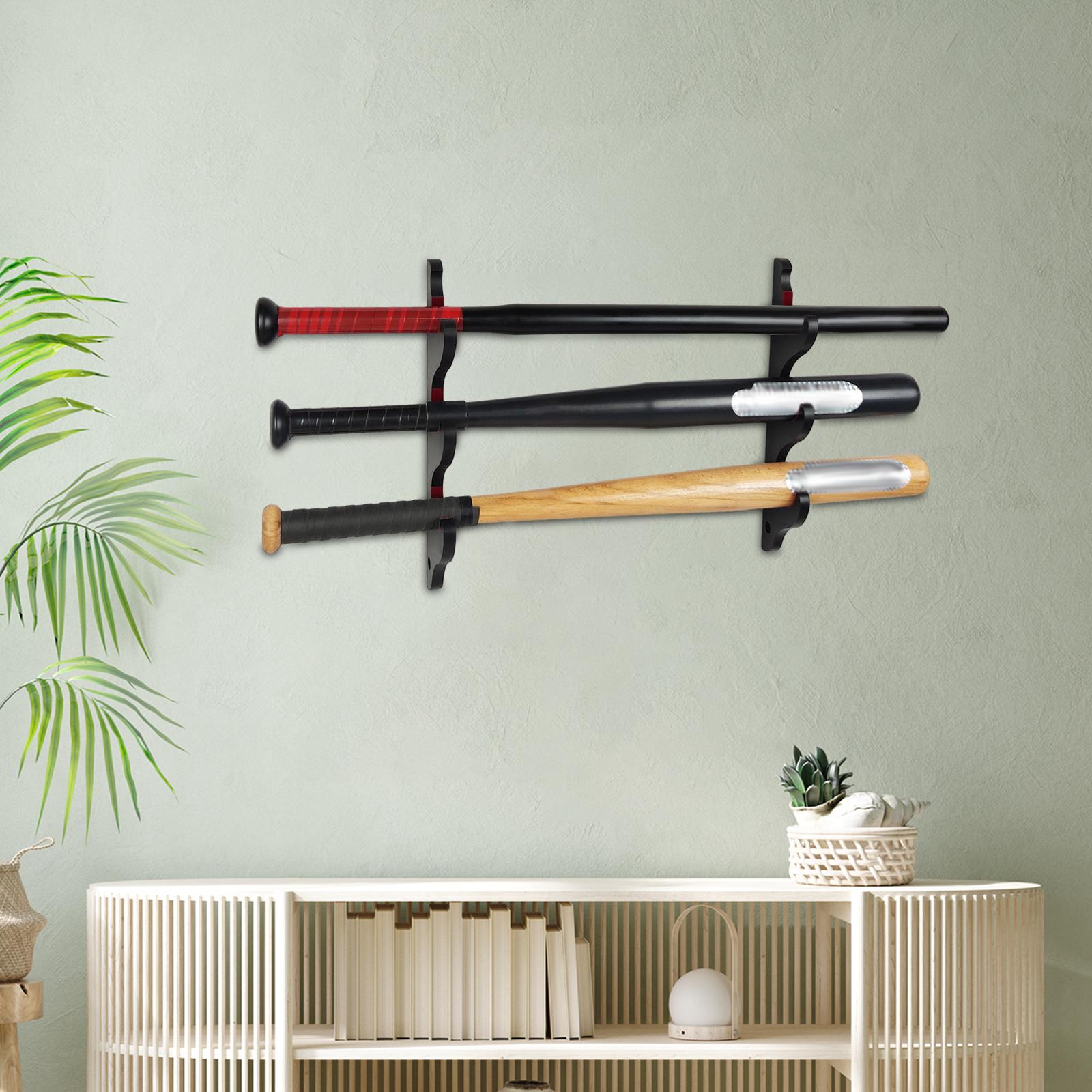 Baseball Bat Display Holder Wooden Wall Mounted Baseball Bat Display Hanger