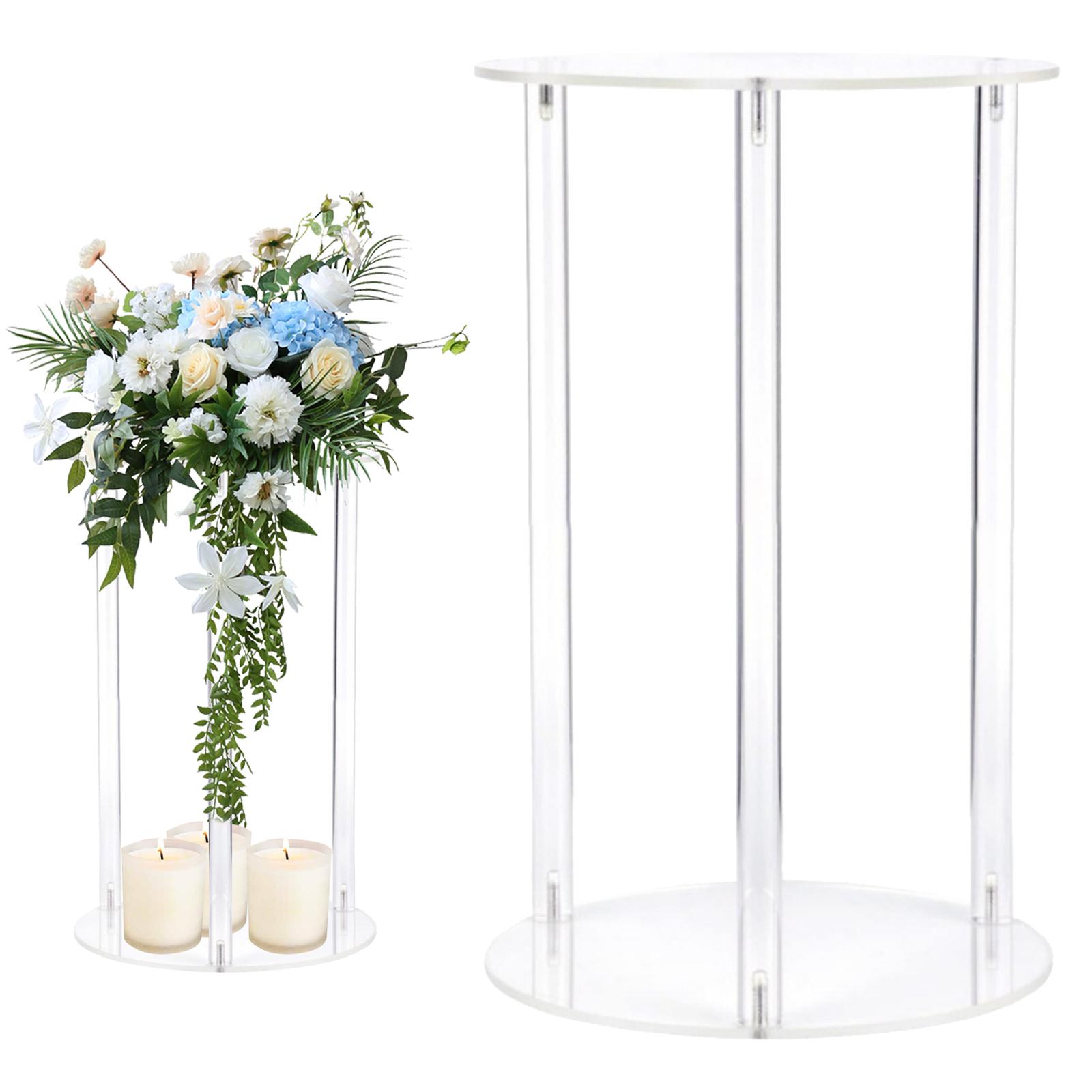 Round Acrylic Display Stand Vases Flower Stand for Birthday Marriage Balcony
