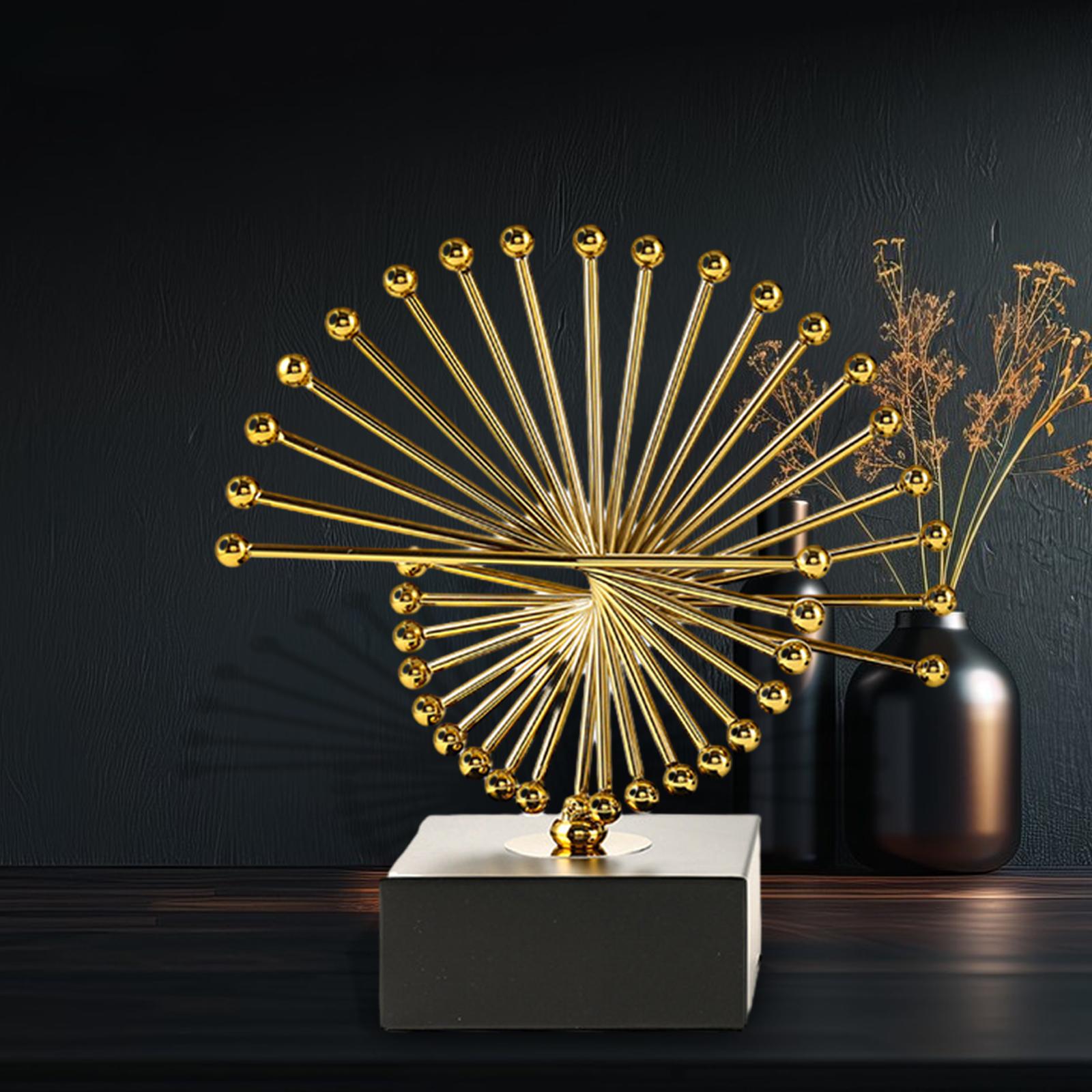 Golden Statue Ornaments Geometric Statue for Desktop Bookcase Hotel Tabletop Small