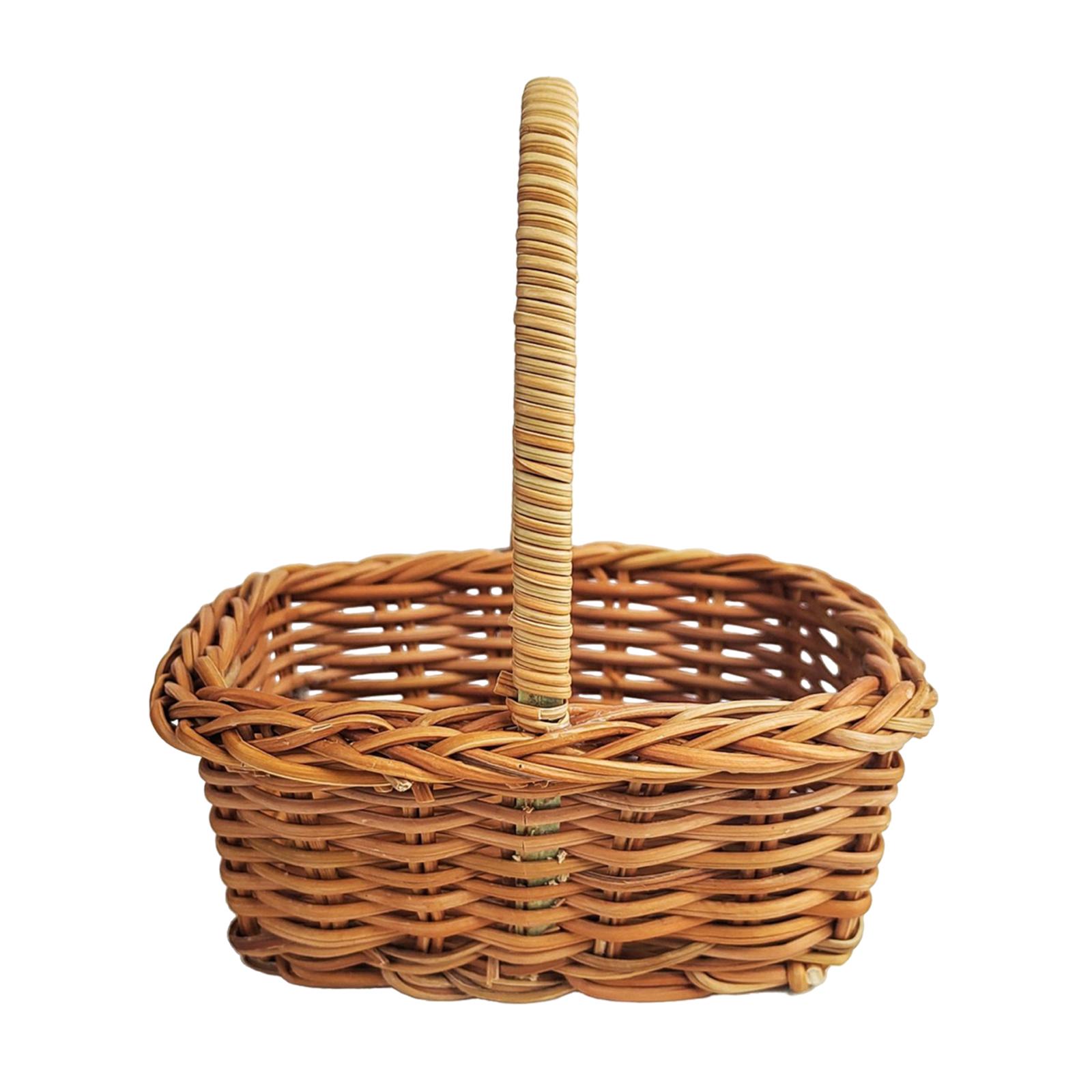 Mini Rattan Woven Basket with Handle DIY Toy for Micro