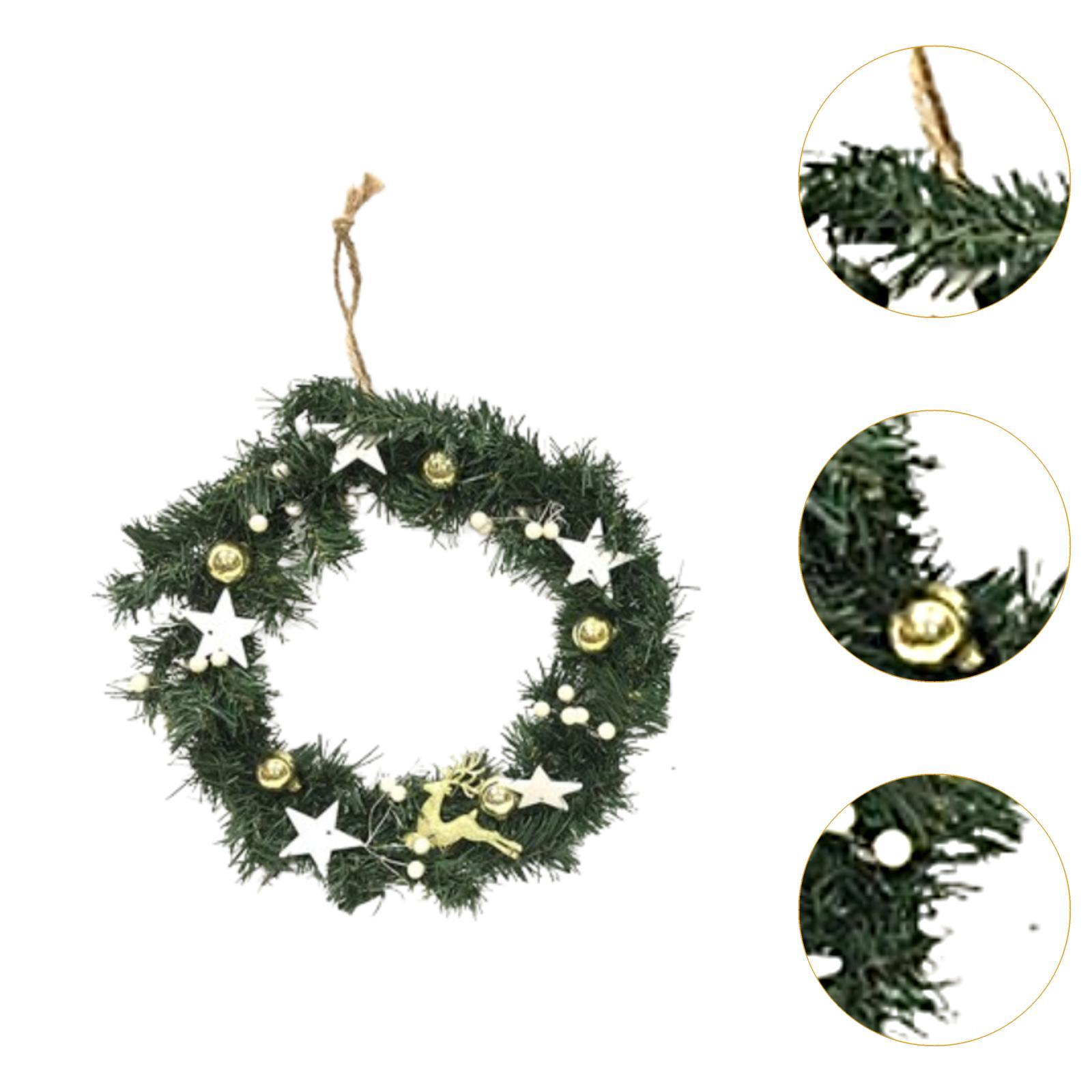 Christmas Artificial Pine Leaves Wreath Ornament for Wedding Garden 30cmx5cm