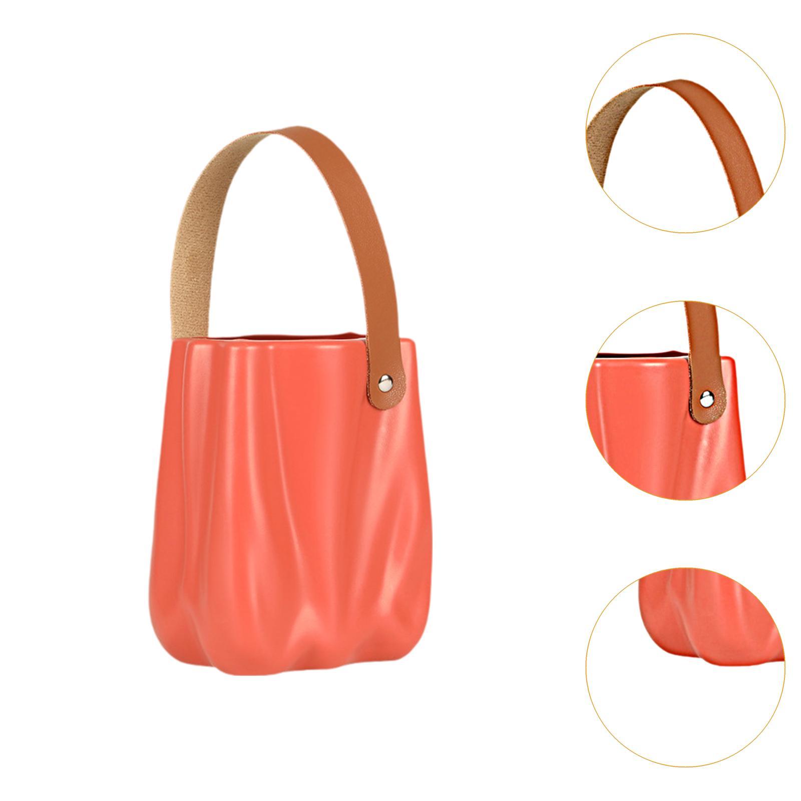 Handbag Vase Home Furnishing Table Centerpiece for Bedroom Farmhouse Balcony Orange