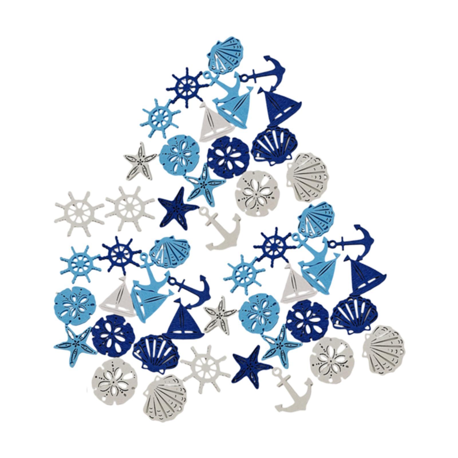Wood Cutouts Blue White