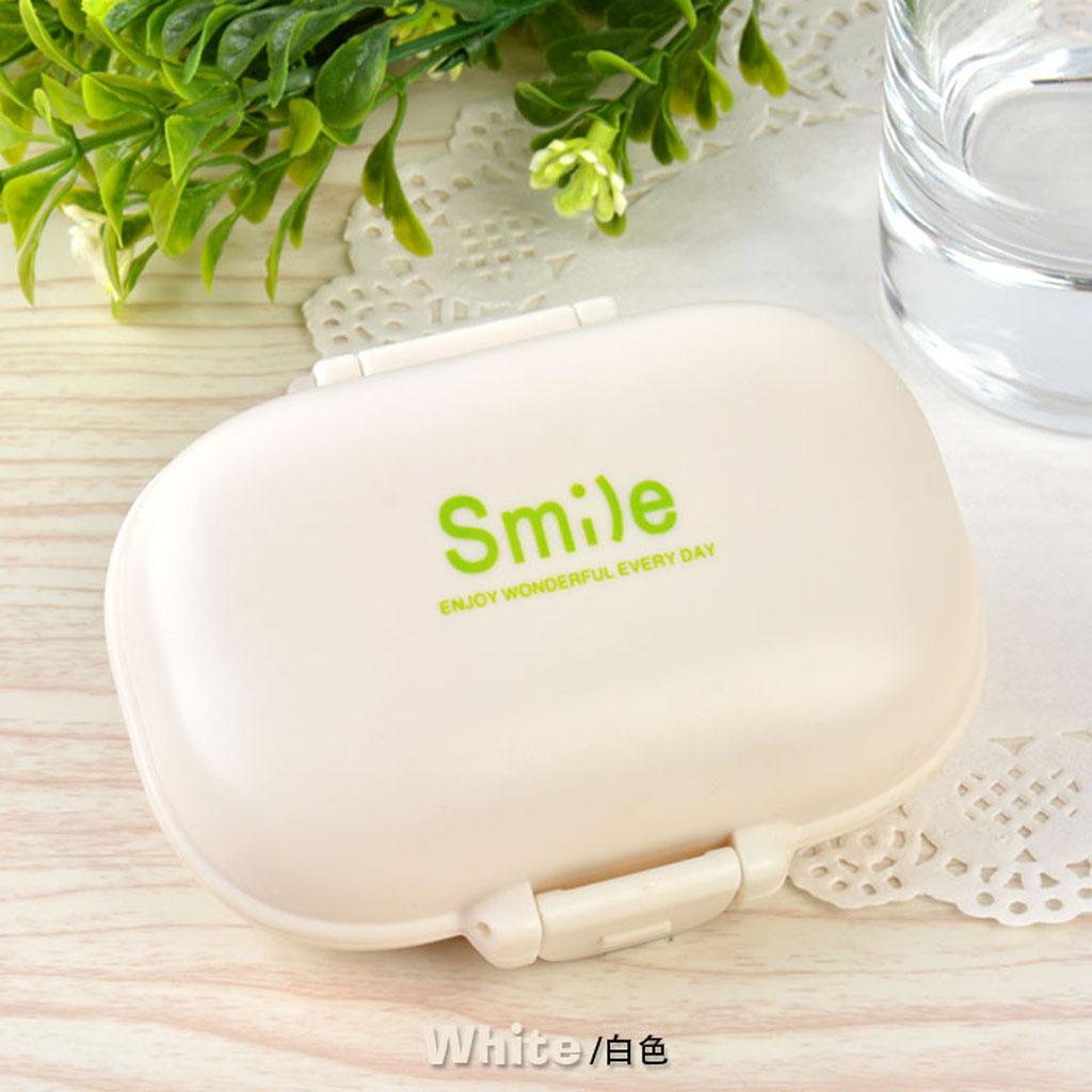 Mini Pill Box Travel Medicine Case Storage Container Safe Eco-friendly White