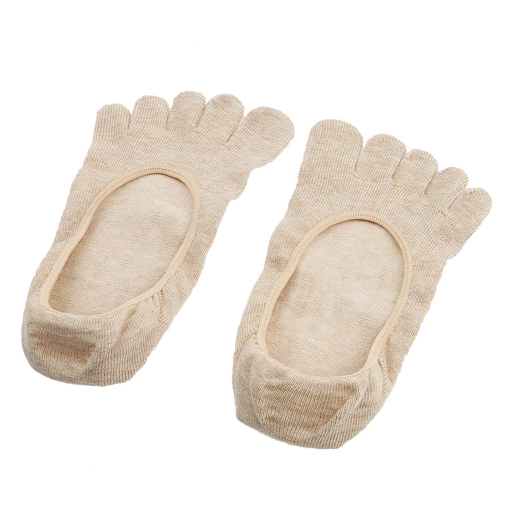 Women Silicone Slip Toe Socks Low Cut Invisible Shallow Mouth Socks Nude