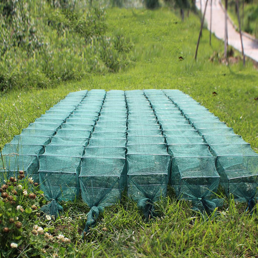 Nylon Foldable Square Fishing Net Shrimp Net Landing Net with 14 Section 