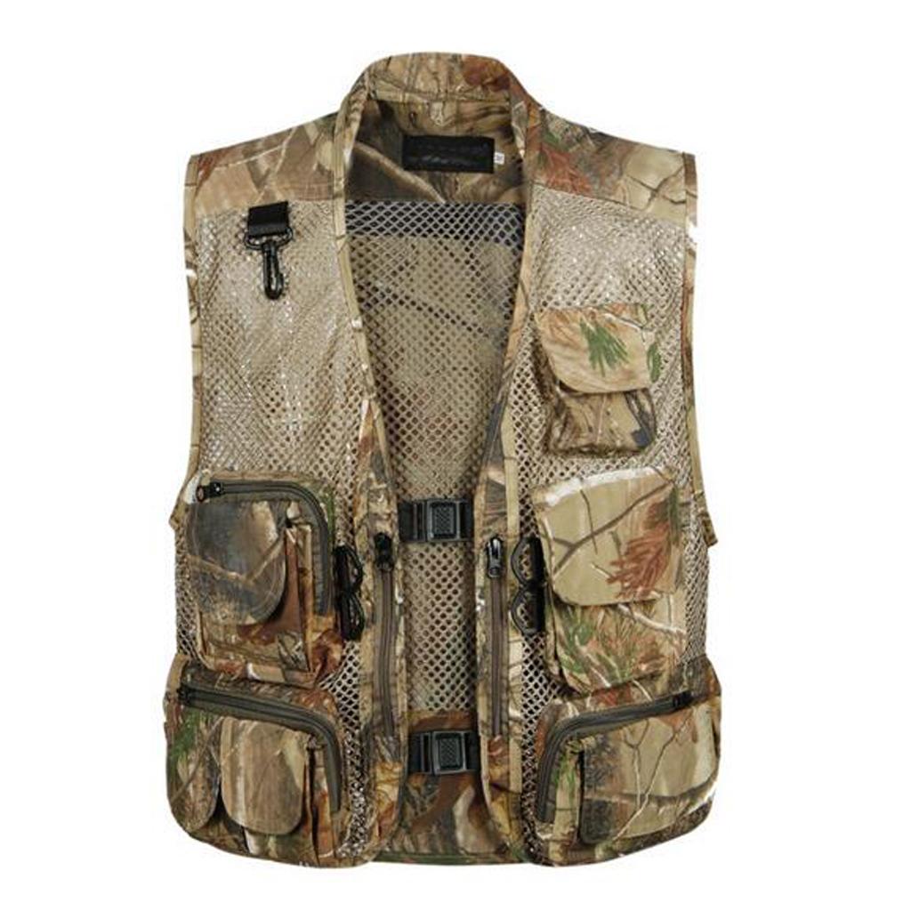 Men Outdoor Multi-Pocket Vest Fly Fishing Photography Quick-Dry Jacket XL
