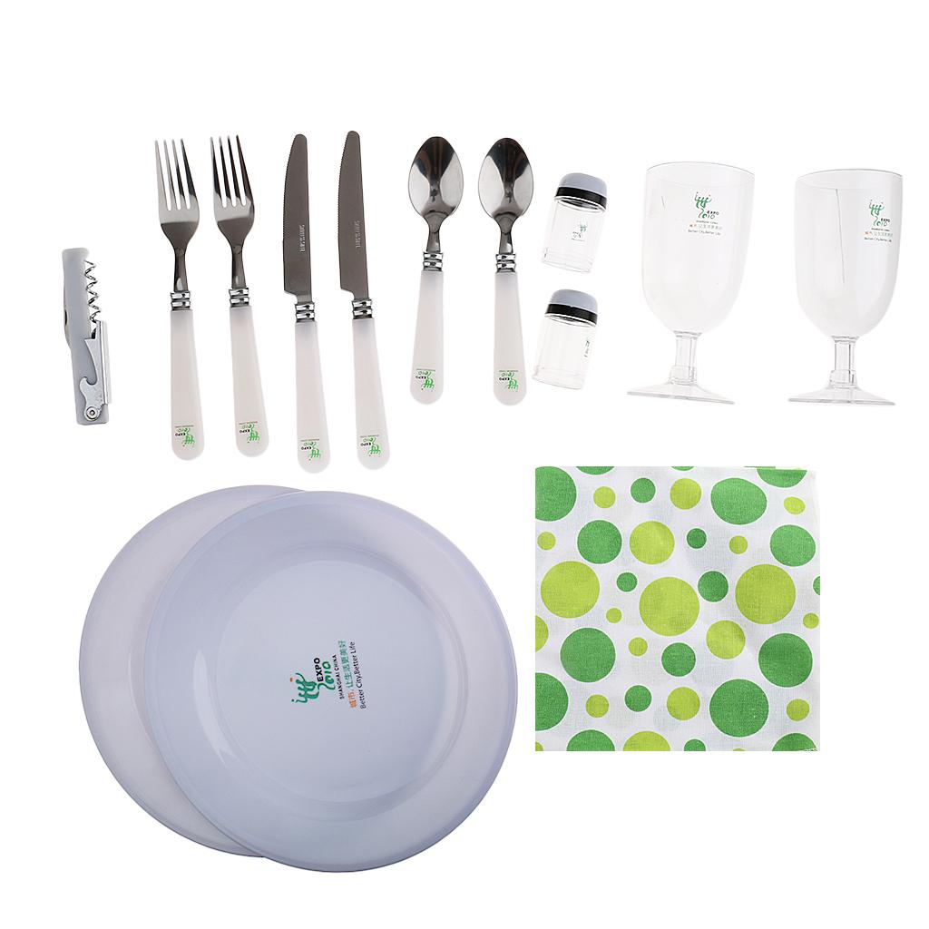 Outdoor Tableware Set Portable Tableware Utensil Set with Carry Bag