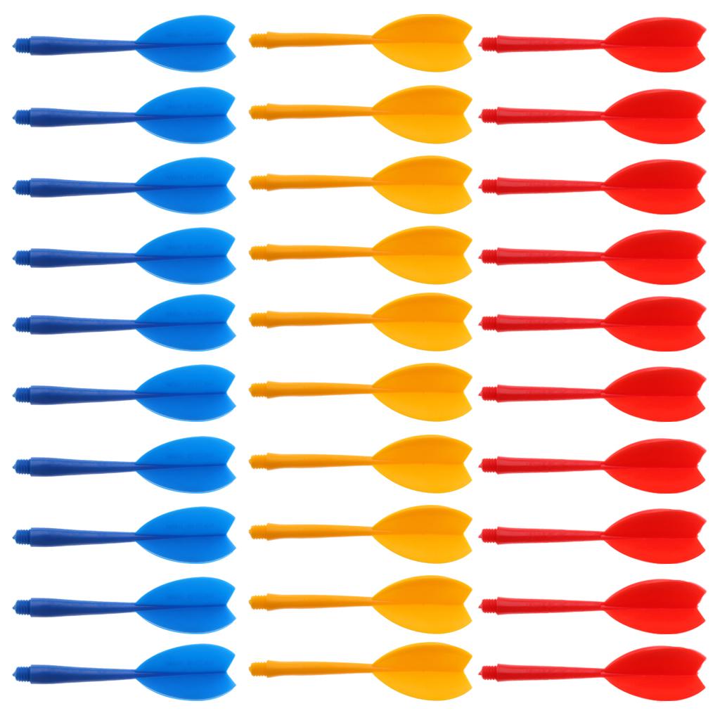 30pcs ABS Multicolor Durable Plastic Darts Shaft Flight Set Darts Replacement 