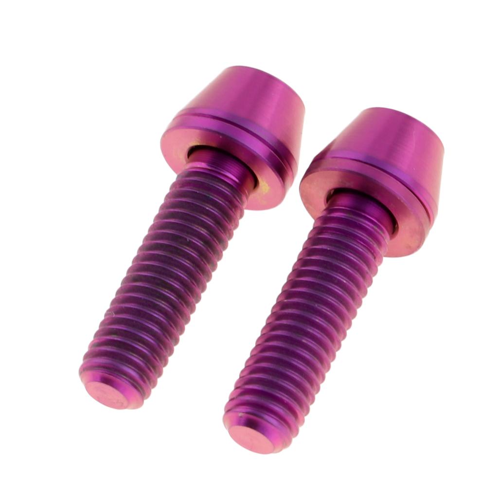 PATIKIL M5 X 20mm Bike Stem Bolts – 6-Pack Tapered Hex Screws With Washers & 4mm Wrench For BMX, MTB, Road Bike (Red)