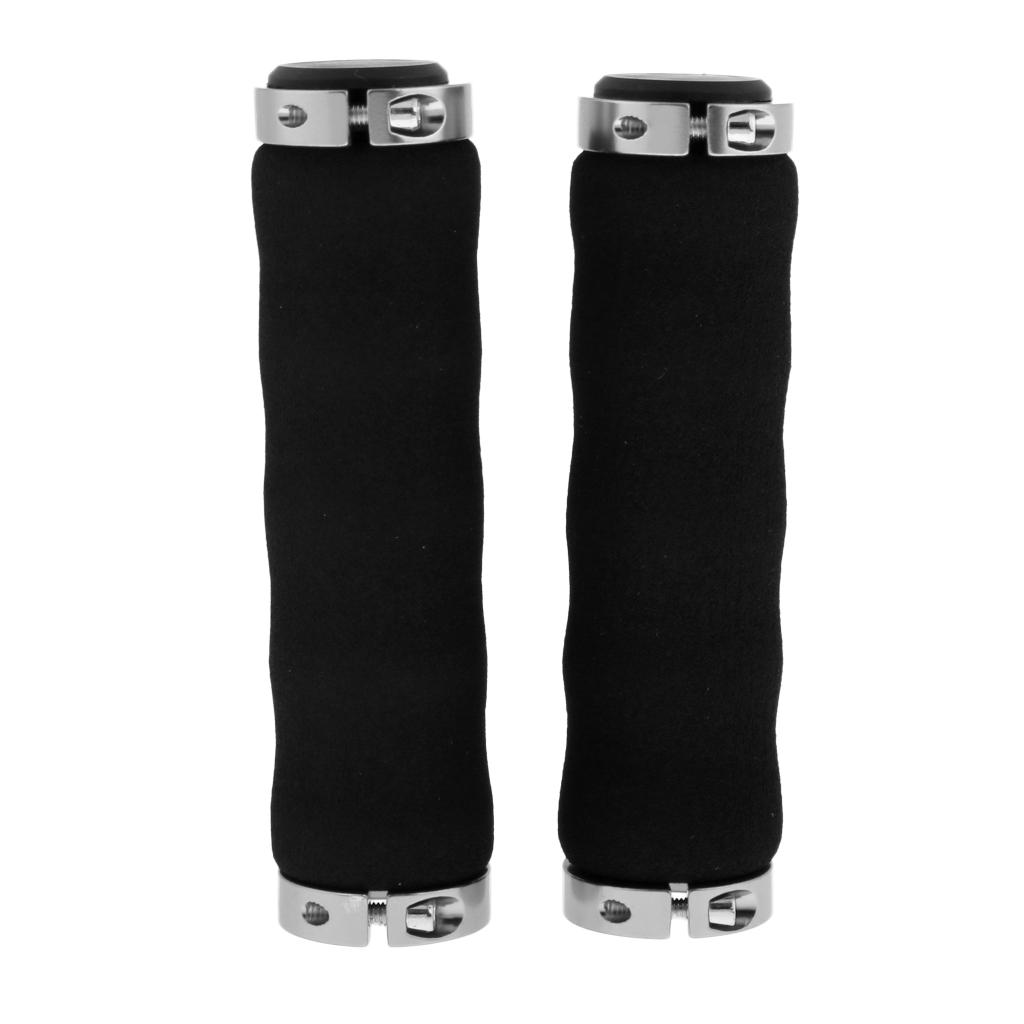 Shockproof Cycling Bike Bicycle Handlebar Grips Anti-slip Handle Grip Silver