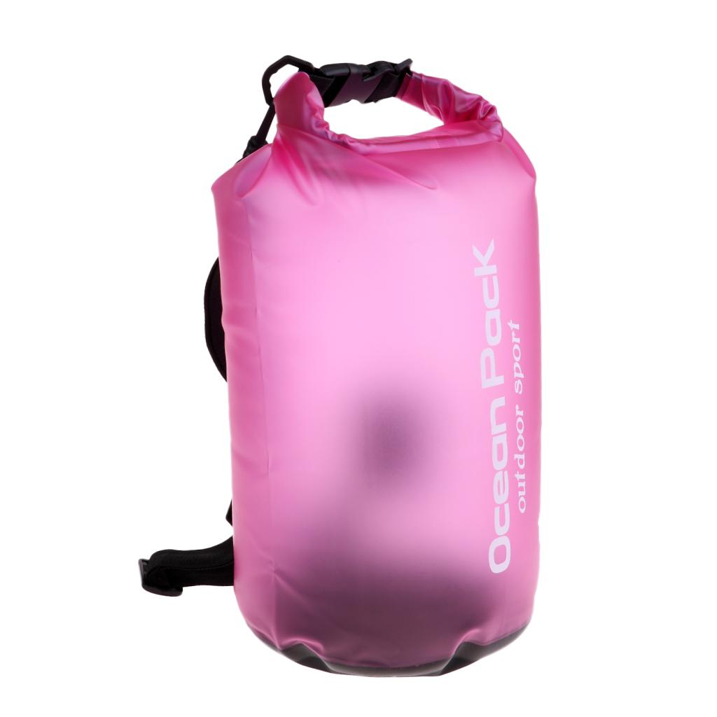 Woman Waterproof Dry Bag Rafting Kayaking Sailing Canoe Backpack 10L Rosy