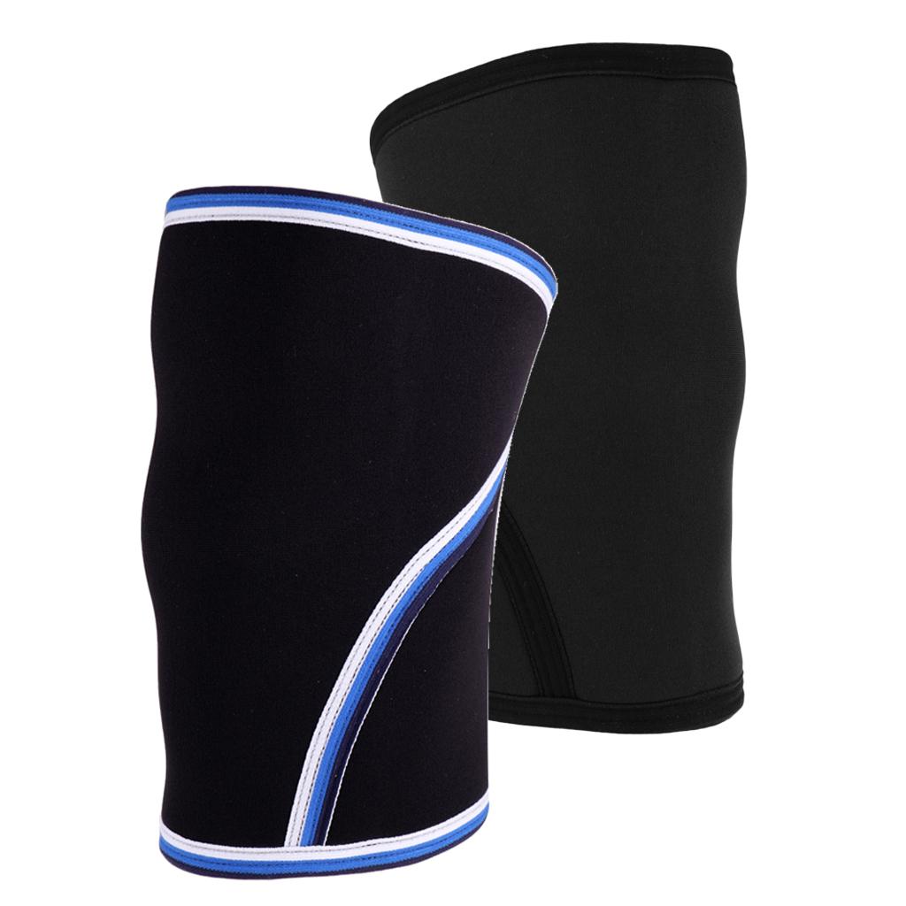 Unisex 7mm Neoprene Knee Sleeves Powerlifting Weightlifting Fitness S Black