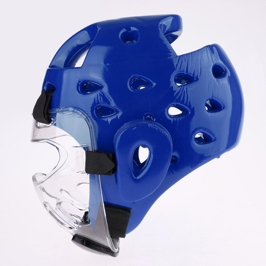 Breathable Helmet Safety Head Guard Protector Boxing MMA Headgear Blue L