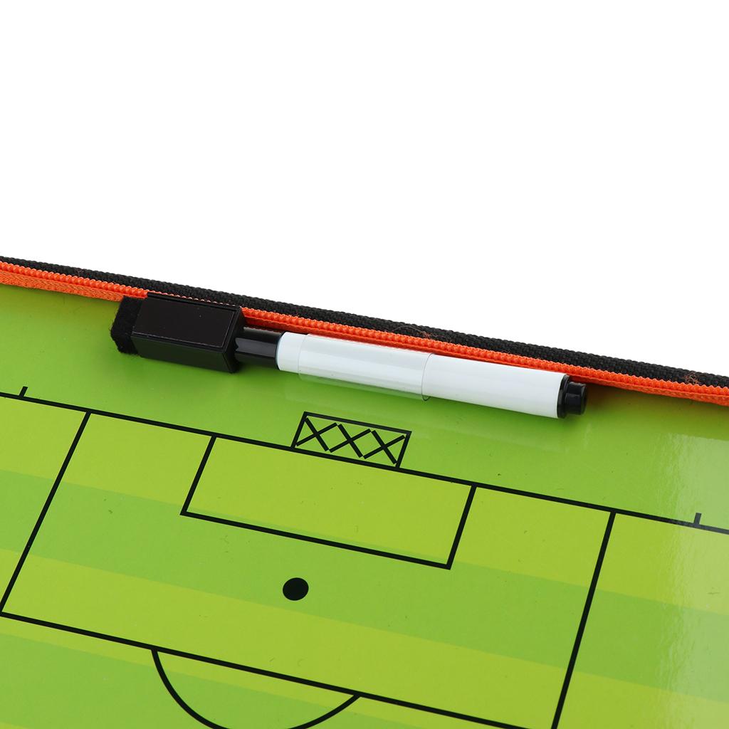 Football Soccer Magnetic Tactic Coaching ClipBoard with Dry Erase Zipper and Marker Pen, Durable and Reliable