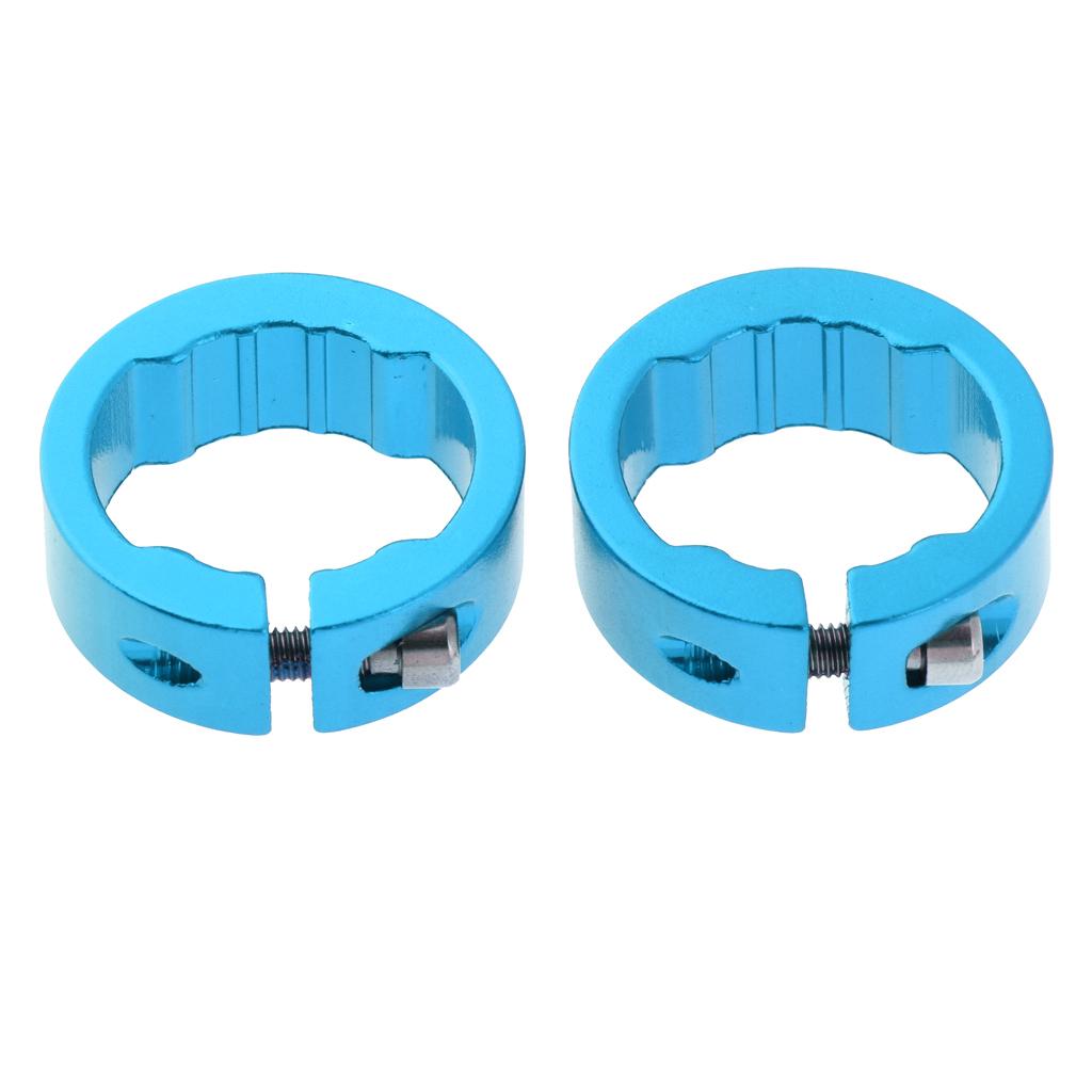 2pcs  Alloy Bike Handlebar Grip Lock Ring End Locking Ring Blue 12mm