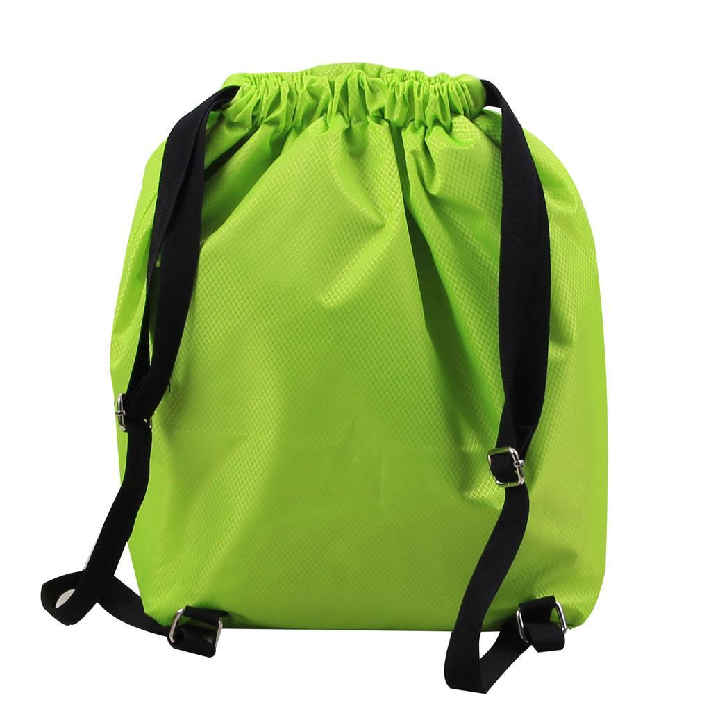 Women Men Swim Beach Drawstring Backpack Dry Wet Separated Bag Pack Green 
