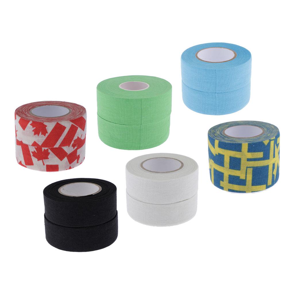 2Rolls Wearproof Skid Resistance Sports Ice Hockey Stick Tape Black