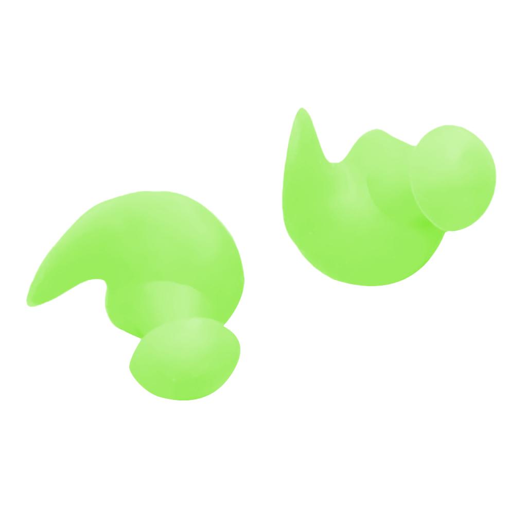 Swimming Ear Plug Silicone Ears Plugs Hearing Protector with Case Green