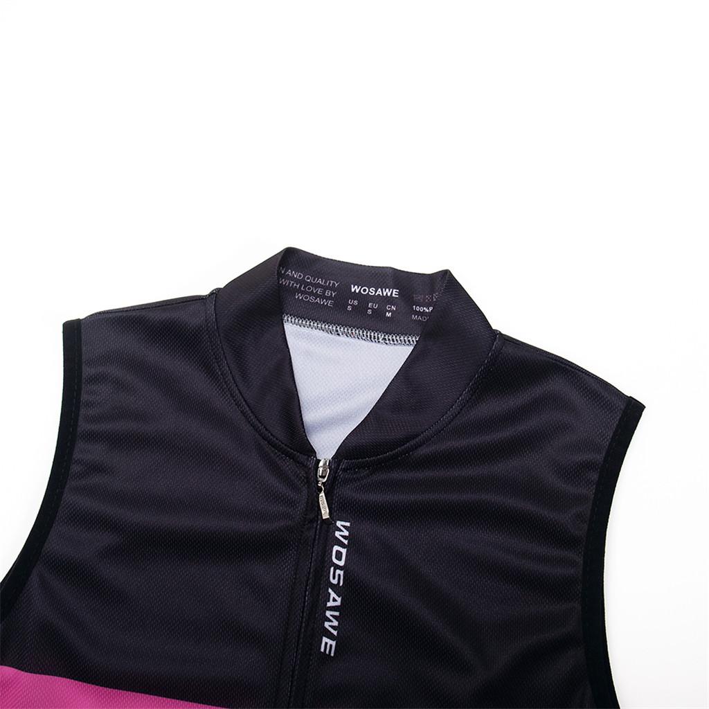 Cycling Vest Jersey Women Sleeveless Breathable Reflective Tops Black S