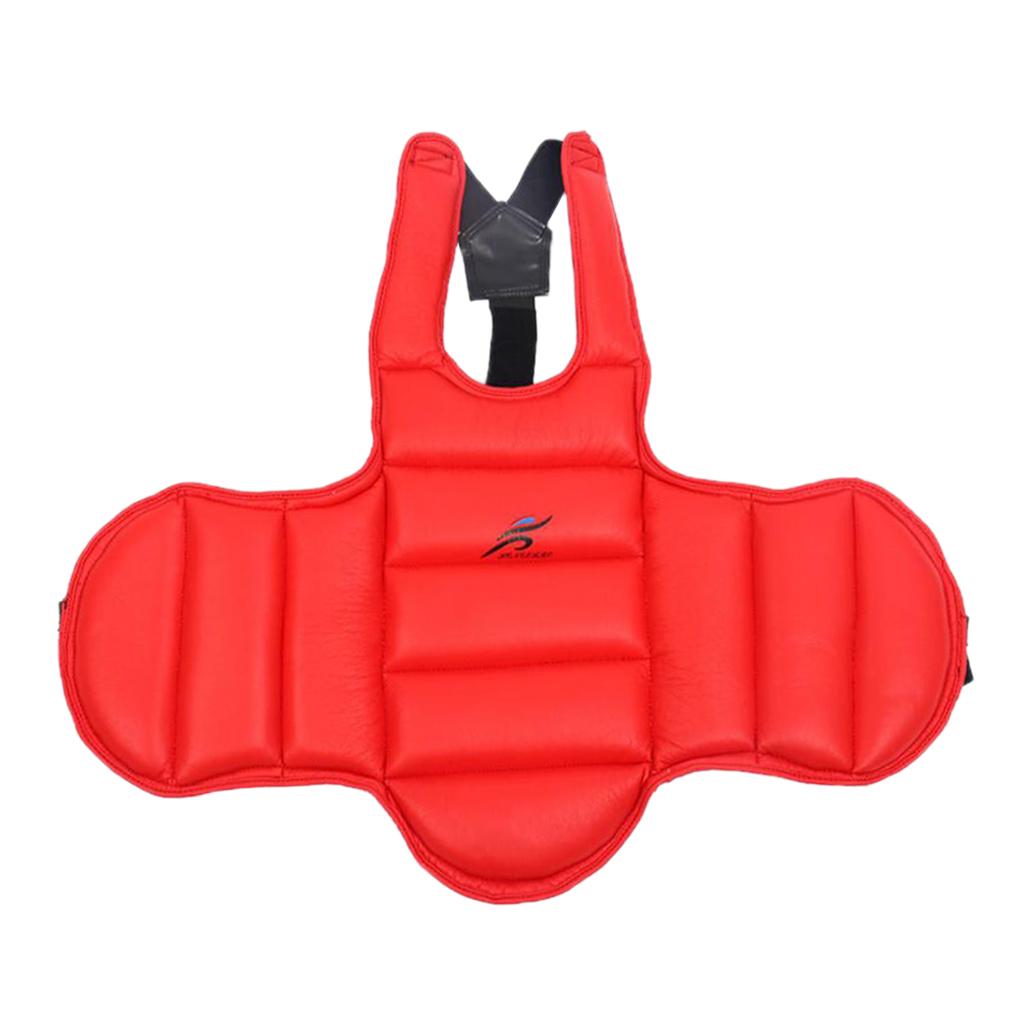Taekwondo Chest Guard Kids Adult Martial Art Chest Body Protector Red S