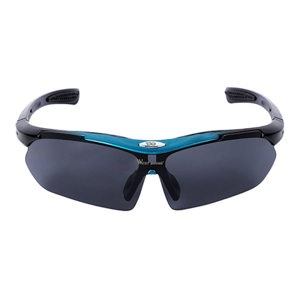 Cycling Glasses Sports Fishing UV400 Sunglasses Goggles with Case Blue