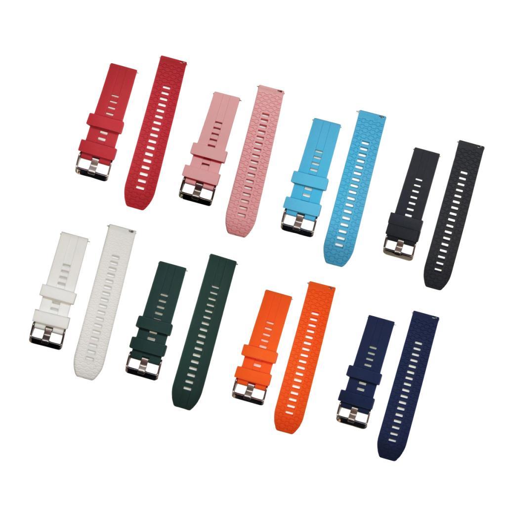 Silicone Sports Watch Band Waterproof Bracelet 2- Piece Strap  White