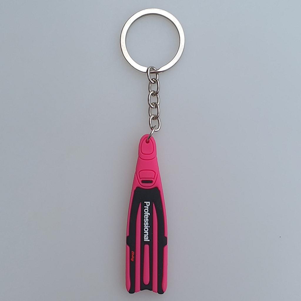 Scuba Diving Fins Flippers Key Chain Holder Keyring Keychain  Pink