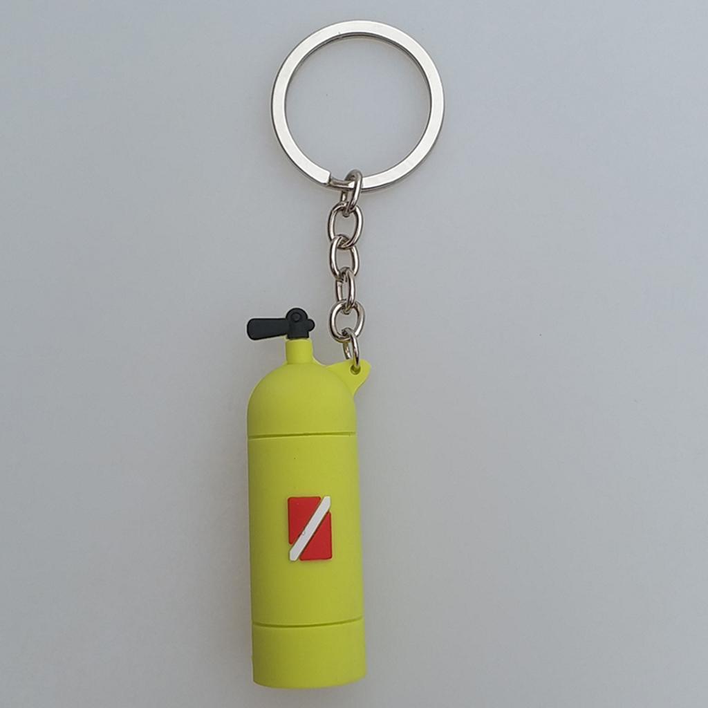 Novelty Mini Diving Tank Key Chain Holder Dive Flag Keyring Keychain Yellow