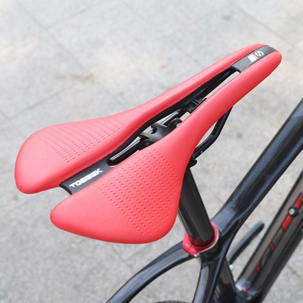 Bicycle Seat Saddle Racing Road Cycling Hollow Shockproof Saddle Pad Red