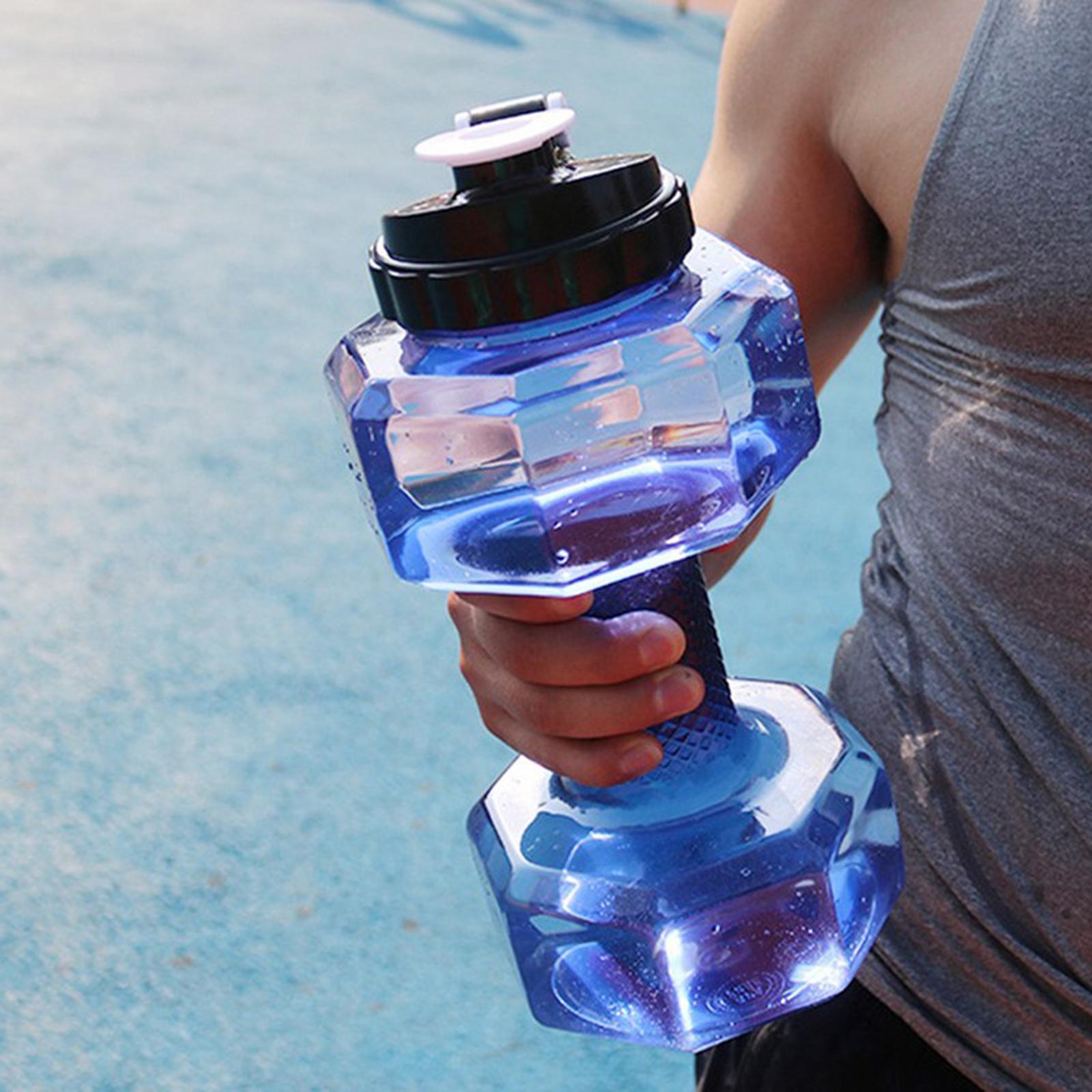 Fitness Dumbbells Weight Strong Water Drinks Bottle 2200ml Blue