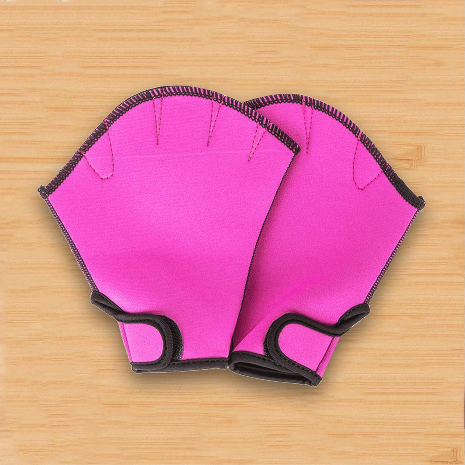 AQUATIC FITNESS SWIMMING GLOVES webbed Pool gloves Training Rose Red M