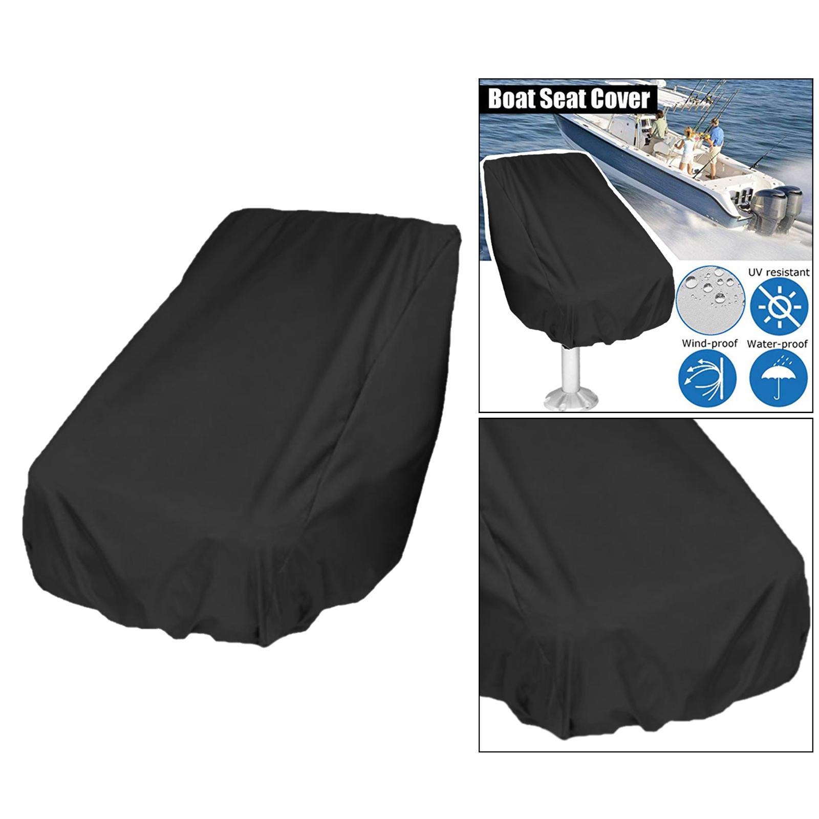 Boat Seat Cover Outdoor Yacht Waterproof Elastic Hem Protection Black