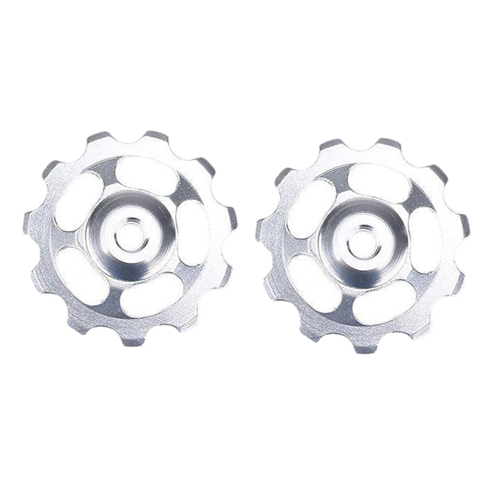 2Pcs Mountain Bike Cycling 11T Jockey Wheel Rear Derailleur Pulley Silver