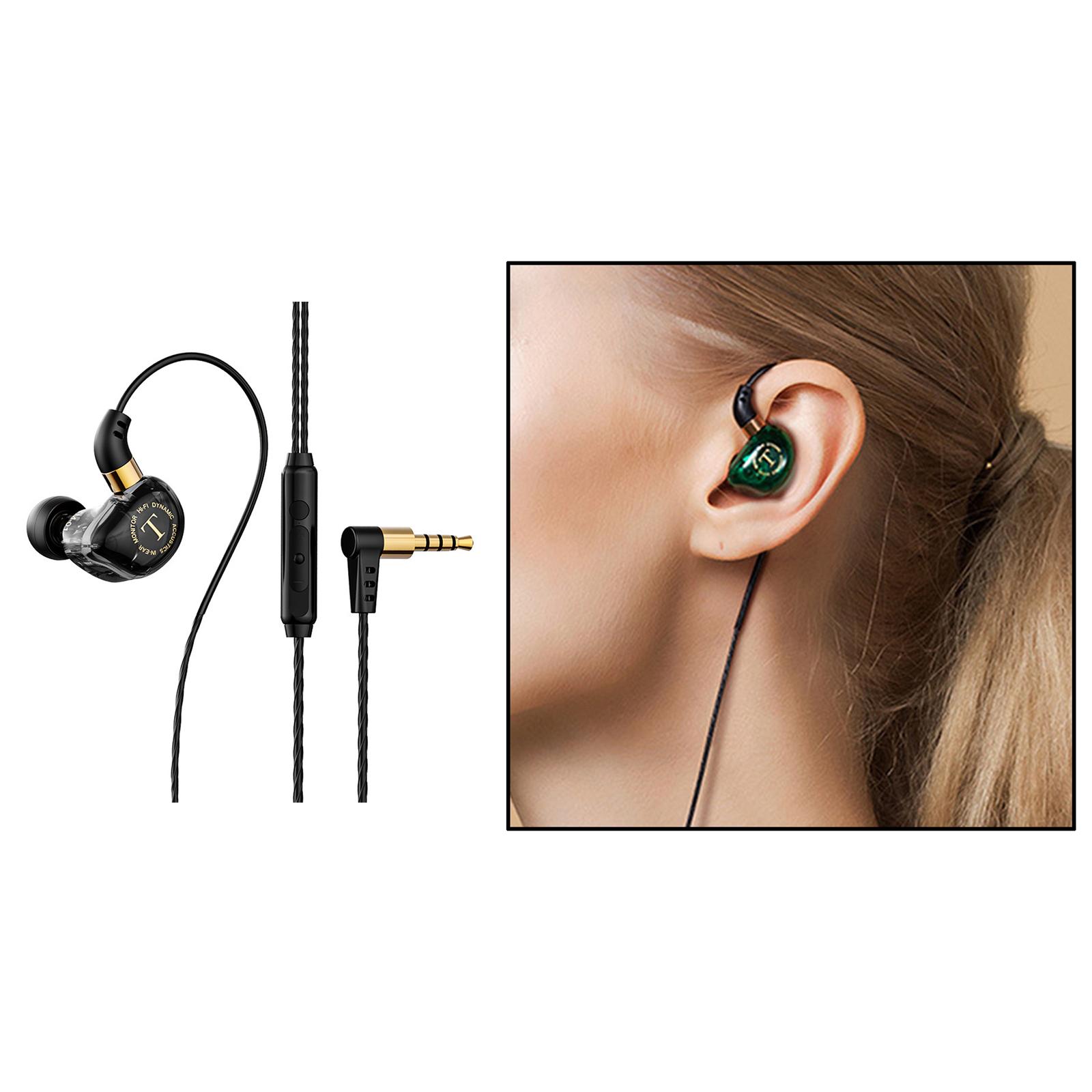 3.5mm Bass Headset In-Ear Earphone Stereo Earbuds Headphone Wired Mic Black